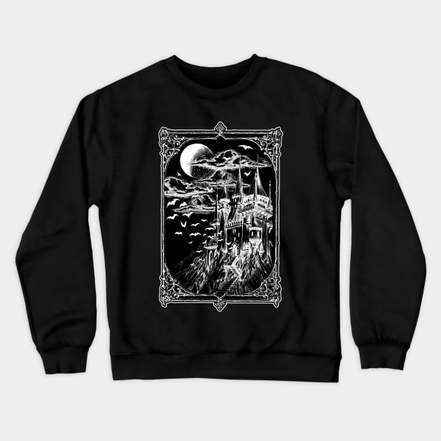 Dracula's Castle Crewneck Sweatshirt by RavenWake